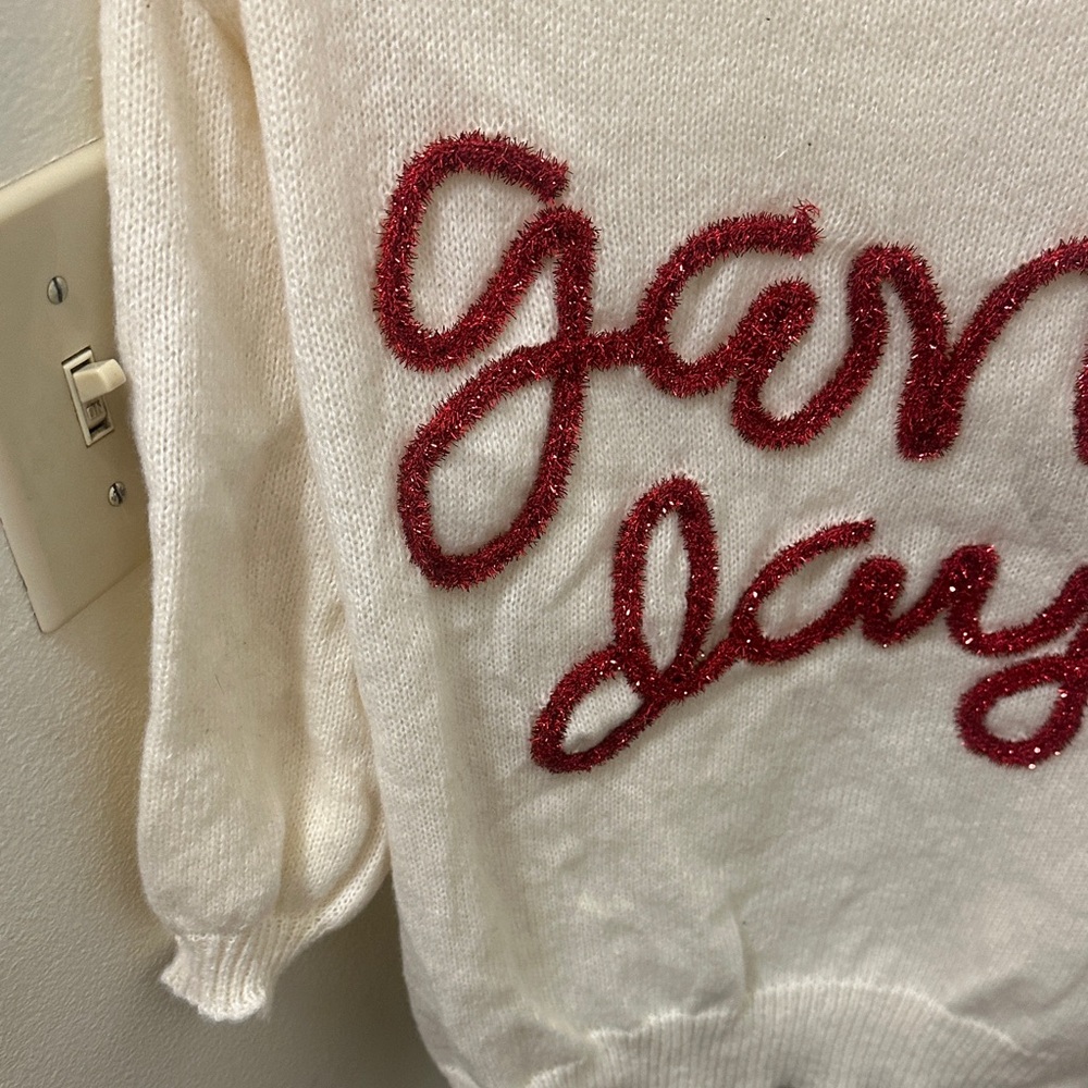 Bibi Cream Sweater With Red Script - image 5